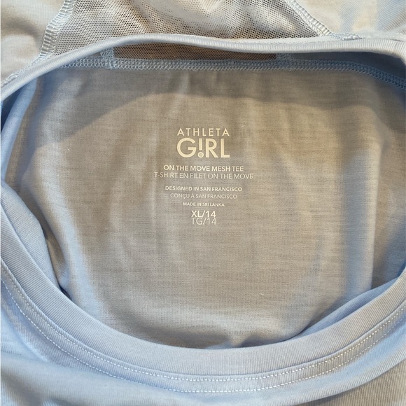 NWT Athleta Girl On The Move Mesh Tee - Picture 7 of 9